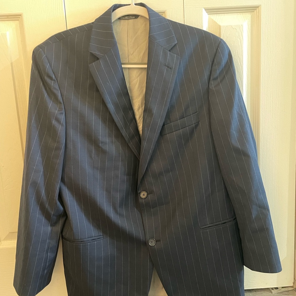 Navy Blue Striped Jacket